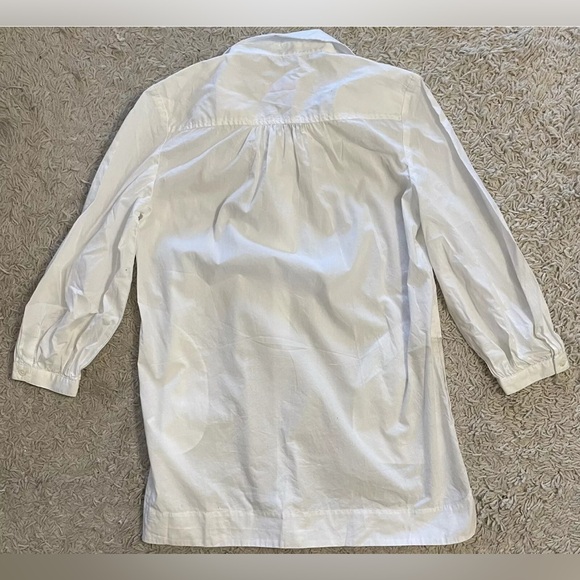 Lilly Pulitzer XS Blouse Shirt White Button Front 3/4 Sleeve Pockets extra small - Picture 5 of 5